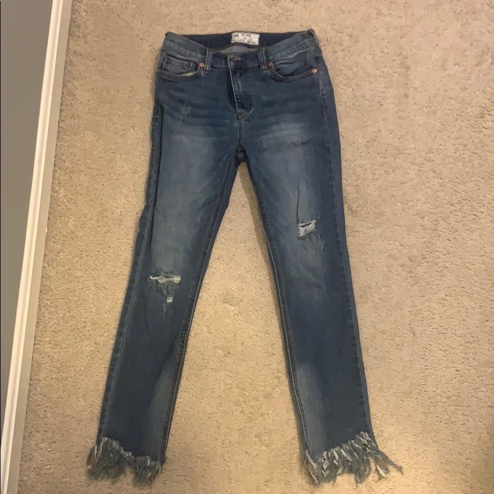 Free People Great Heights Frayed Skinny Jean